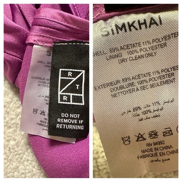 Simkhai Paradisa Wrap Top Purple Draped Surplice Blouse - Picture 13 of 16